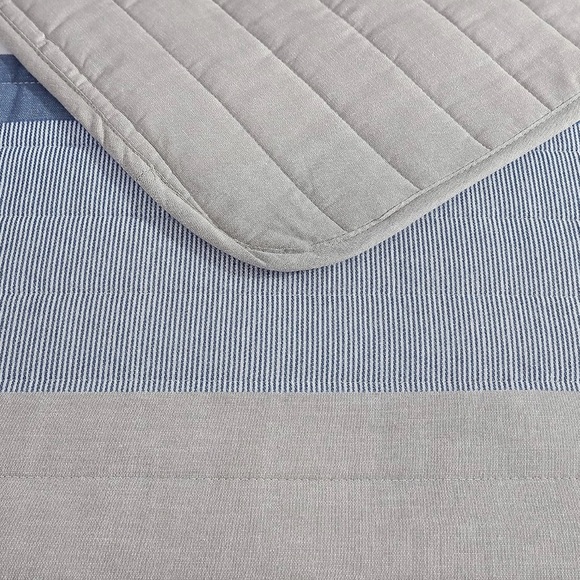 Nautica Galewood Cotton Reversible Beige Quilt Set KING - Picture 7 of 10
